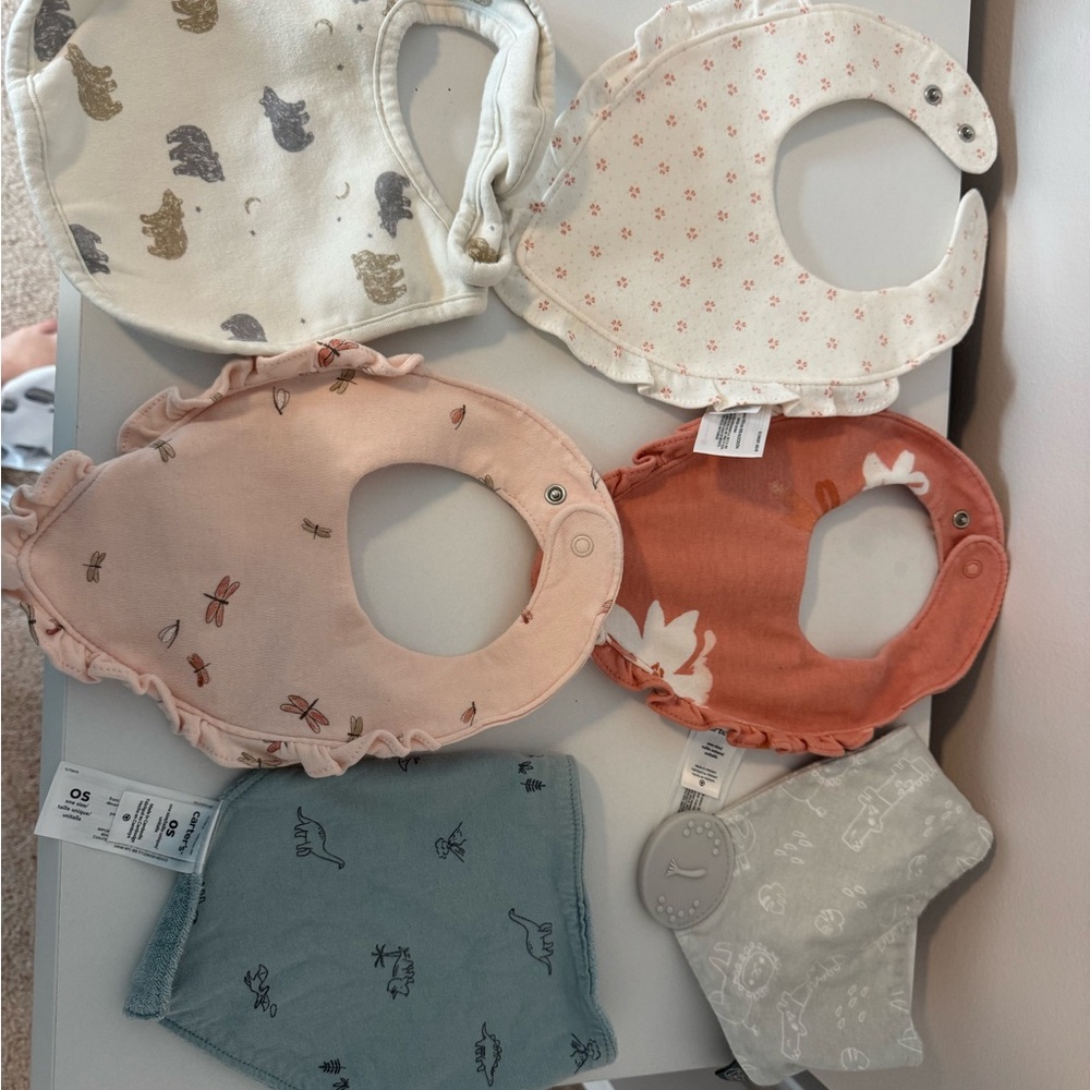 Assorted Baby Bib Set - Pink, Blue, White